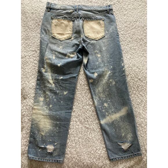 Ann Taylor Loft Upcycled relaxed straight crop denim jeans, women's size 27 - Picture 6 of 8